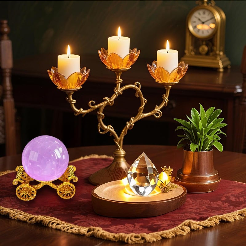 GeryVtee 4PCS Crystal Ball Stand Sphere Display Stand Metal Crystal Holder Balls Ornament Rack Holder Metal Base Pumpkin Carriage Shape Gold - Image 4